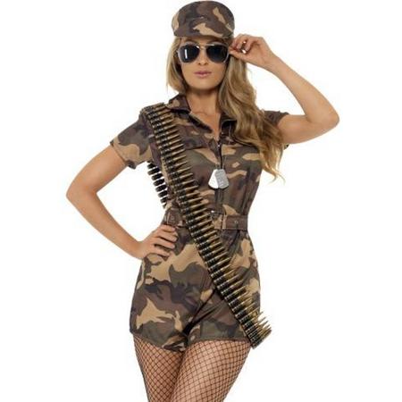 Sexy Army girl kostuum | Legerpakje | Leger Jumpsuit - Carnavalskleding dames maat L (44-46)